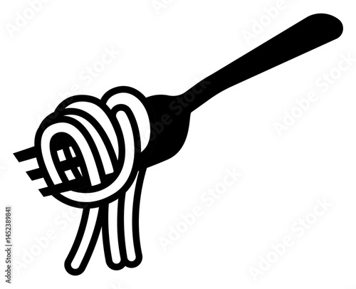 This icon represents a tasty noodle dish with elegant style.