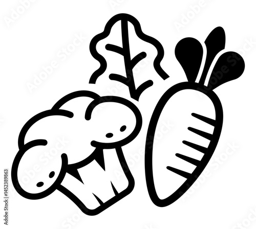 This icon highlights healthy vegetables rich in essential vitamin nutrients.
