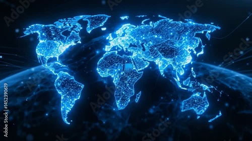 Wallpaper Mural Abstract blue world map background ethereal global design soft illuminated world map universal design global perspectives image Torontodigital.ca