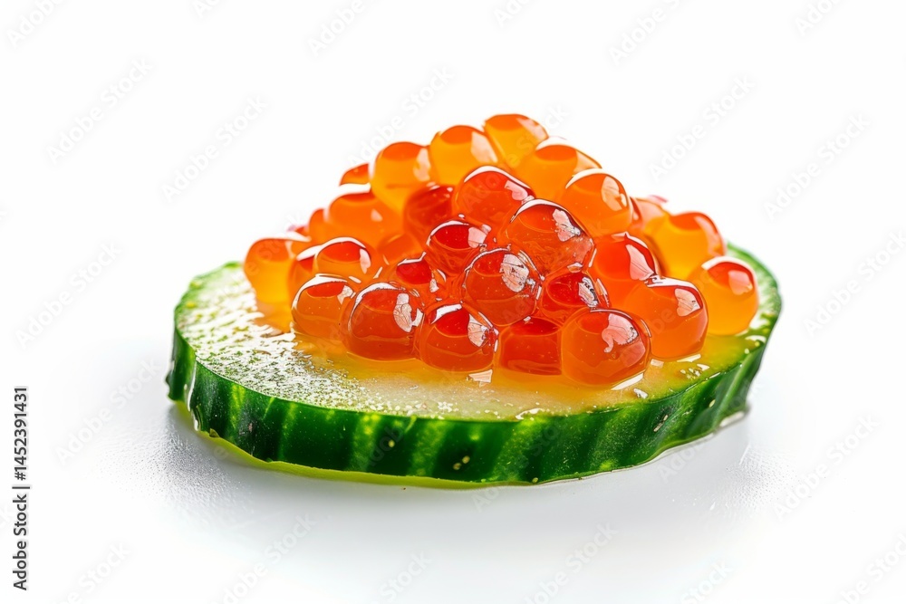 Trout Roe on Cucumber Slice