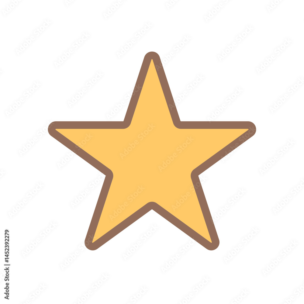 Fototapeta premium Yellow pastel star icon for rating or favorite