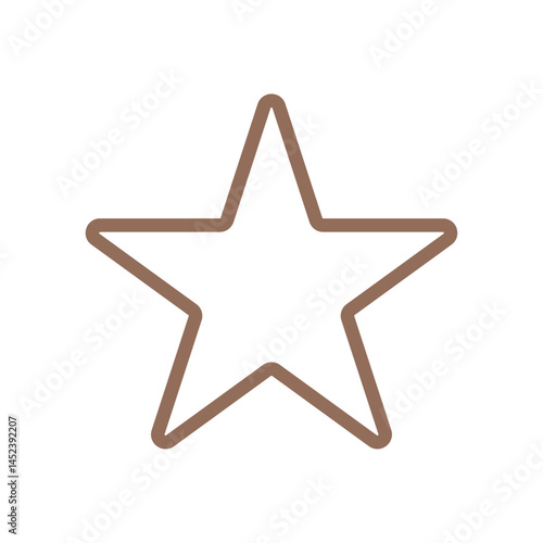 Outlined brown star icon for rating systems