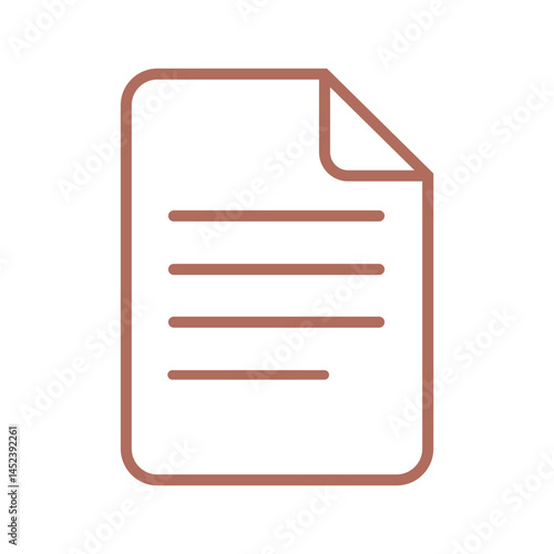 Minimal document icon with brown outline