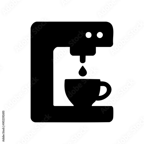 Coffee machine icon with cup and drip