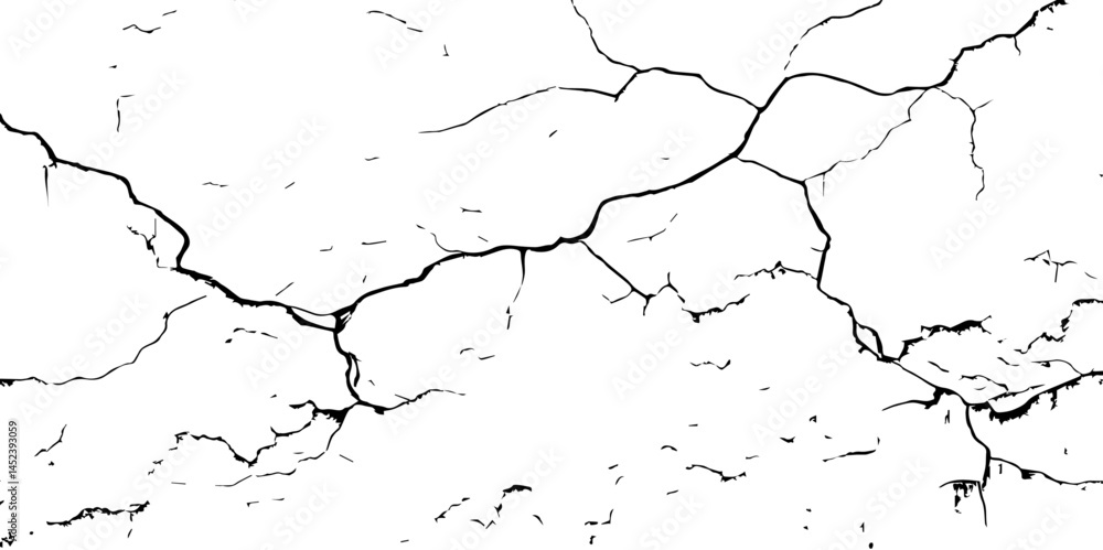 Cracked Surface Grunge Texture Vector. Grunge design crack texture background. Black Isolated on White Background. Distressed black texture. Uneven Overlay. Vector Illustration Cracked Surface Grunge Texture Vector. Grunge design crack texture background. Black Isolated on White Background. Distressed black texture. Uneven Overlay. Vector Illustration