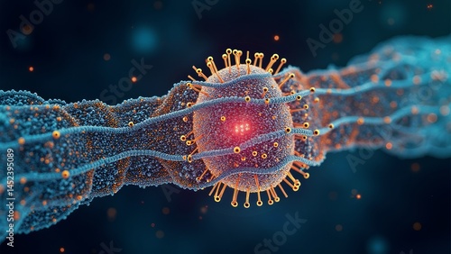 Microscopic virus connection image
