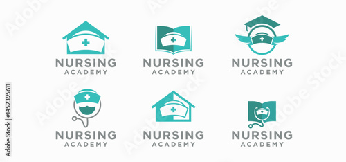 Nurse Logo Design, nursing academy for medical and health services, academy logo, learn nursing.