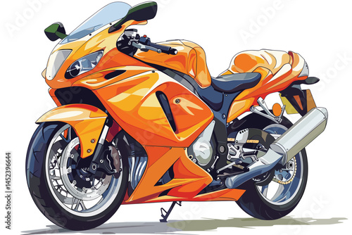 Sport bike racing motorcycle vector cartoon illustration isolated on white background