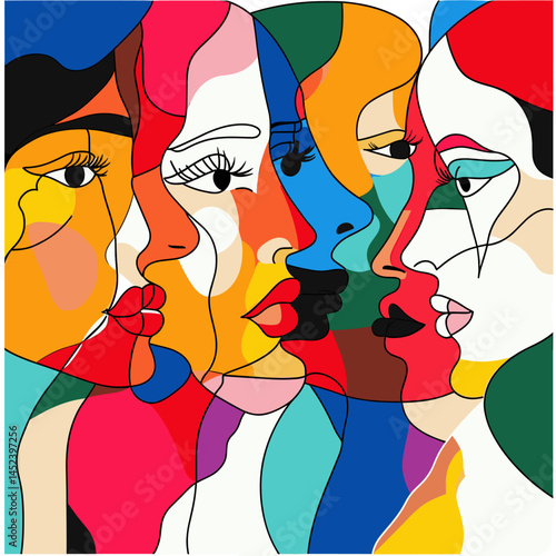 Vector illustration depicting a group of people representing different social strata of society.Unique features - clothing style, accessories, facial expression, pose - emphasizing their origin.