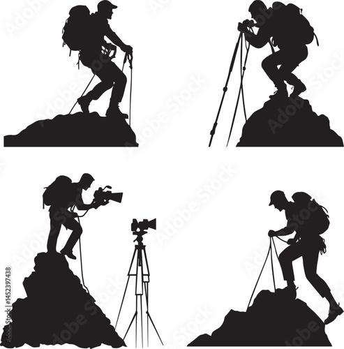 Journalist  Climbing over obstacles black flat