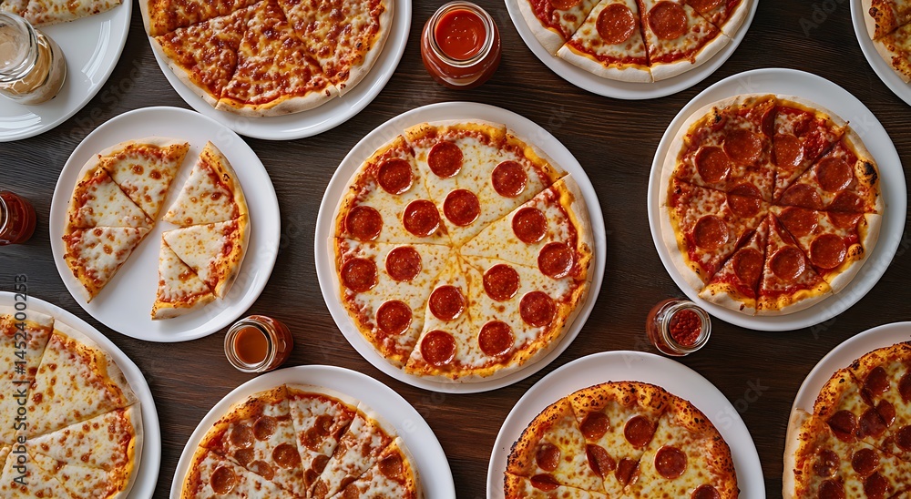 custom made wallpaper toronto digitalFresh Pepperoni Pizza in Display Case Hot and Delicious Fast Food Close-Up