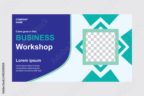 Flat design business workshop facebook post
