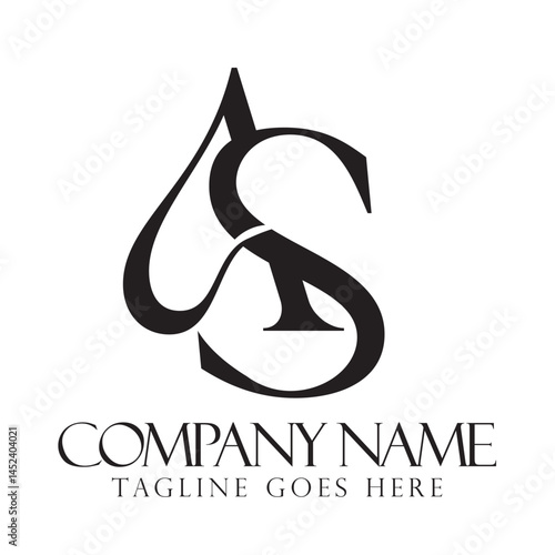 Creative letter AS or SA vector logo design for luxury, fashion, jewelry, boutique, and startup