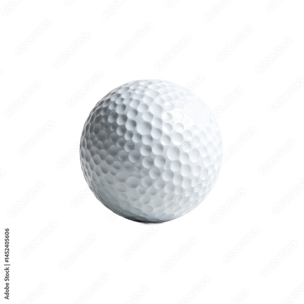 A close-up of a white golf ball with a textured surface, isolated on a transparent background. A close-up of a white golf ball with a textured surface, isolated on a transparent background.
