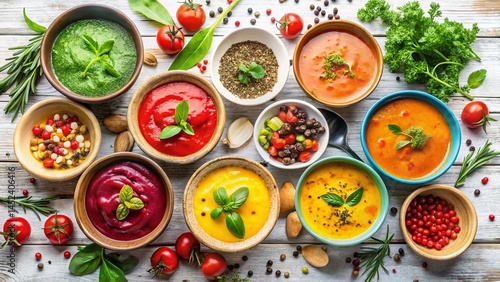 Wallpaper Mural Vibrant Vegan Soup Bowls: A February Feast Celebrating Plant-Based Cuisine Torontodigital.ca