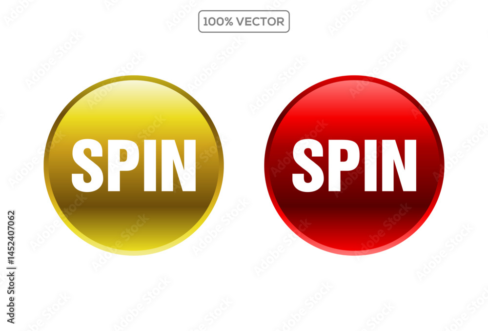 Spin button. Vector button isolated on transparant background. vector