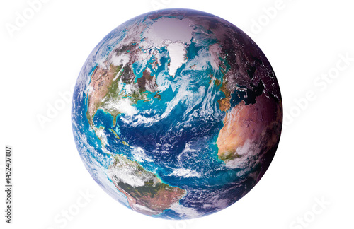 Fototapeta Naklejka Na Ścianę i Meble -  Blue planet earth isolated on transparent background. Elements of this image furnished by NASA