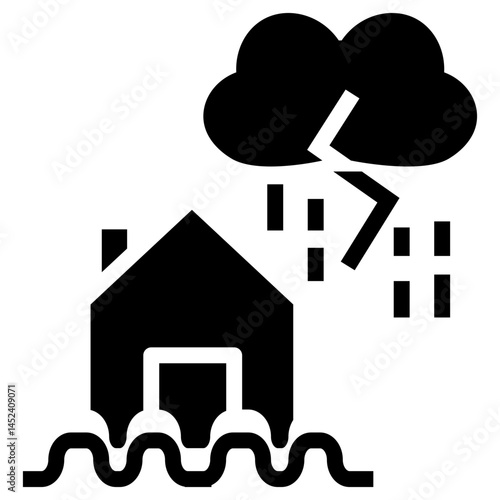 the house was flooder  vector icon