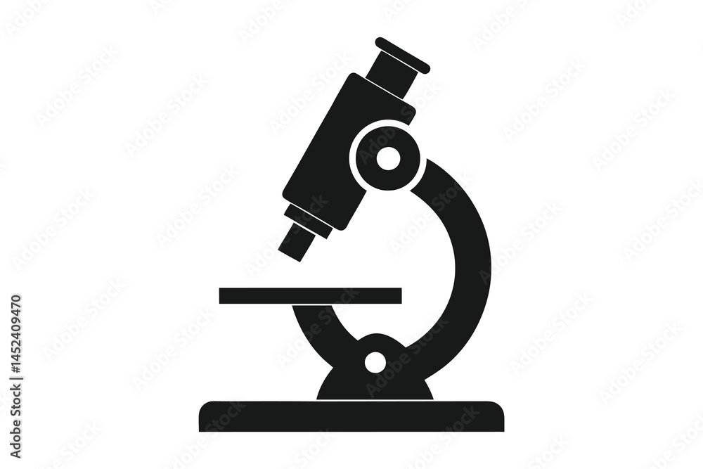 microscope silhouette vector illustration isolated on white background microscope silhouette vector illustration isolated on white background