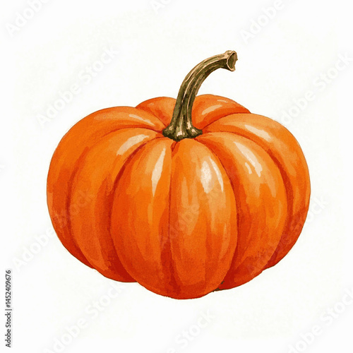 Harvest Glow pumpkin isolated watercolor vector illustration svg