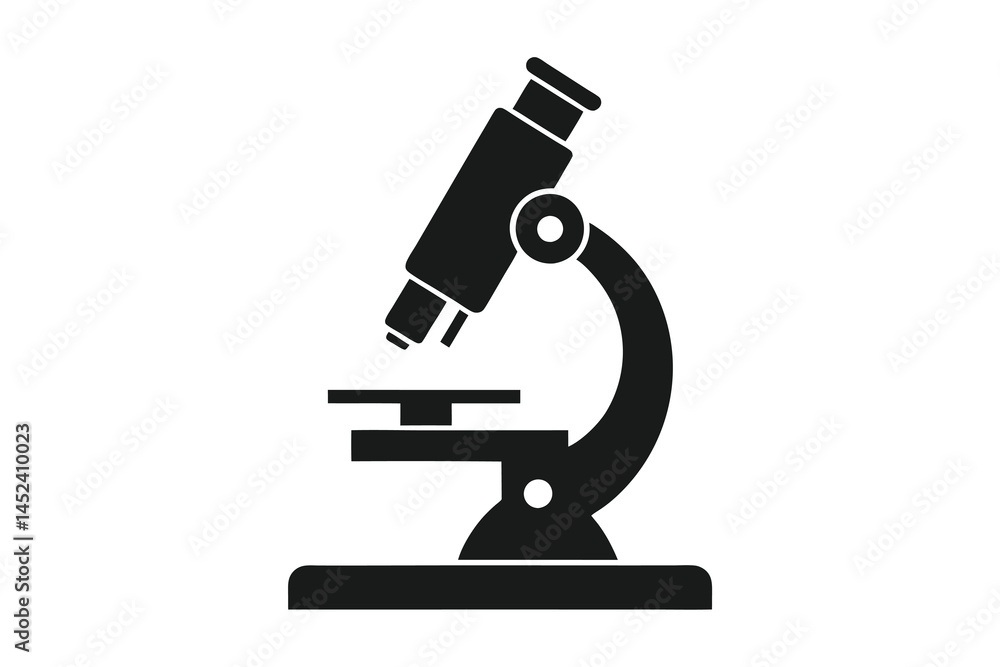 A electron microscope silhouette vector icon on white background A electron microscope silhouette vector icon on white background