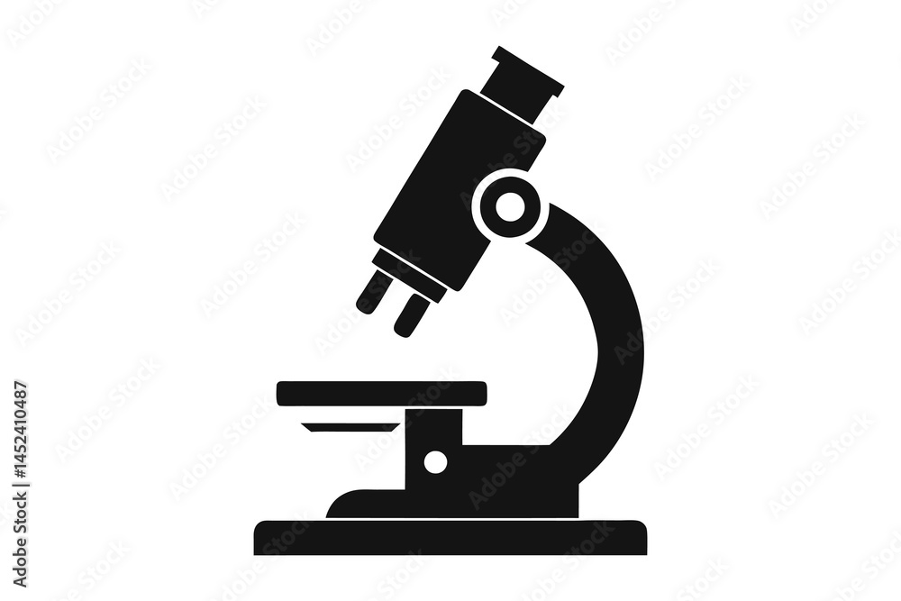 microscope silhouette vector illustration on white background microscope silhouette vector illustration on white background