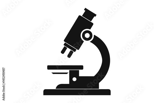 microscope silhouette vector illustration on white background