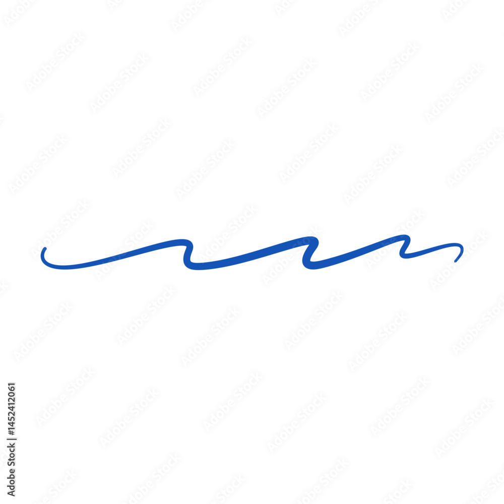 Hand Drawn Blue Underline Stroke. Vector Highlight Element Hand Drawn Blue Underline Stroke. Vector Highlight Element