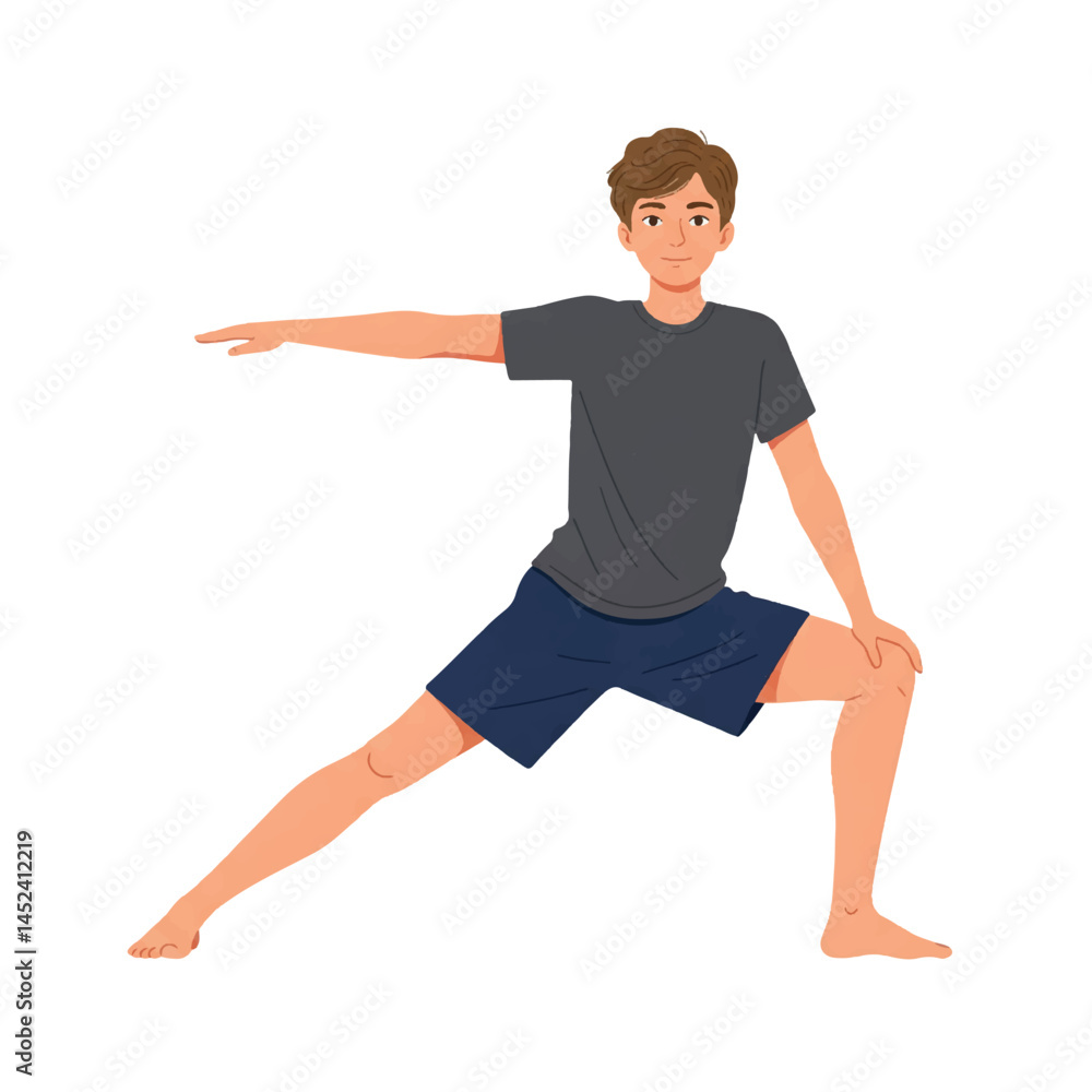 Obraz premium Vector of a teenager practising yoga