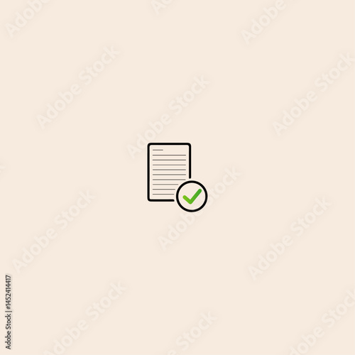 Document thin line icon flat vector design. 