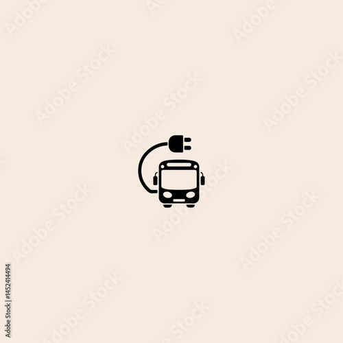 Electric bus icon flat vector design.