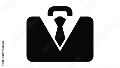 Professional Business Briefcase Icon with Suit and Tie