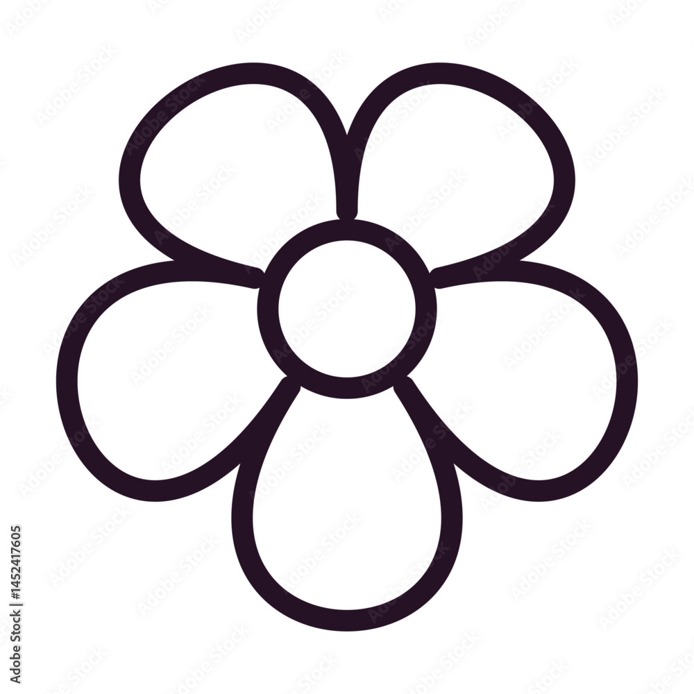 Vector hand drawn outline flower template Vector hand drawn outline flower template