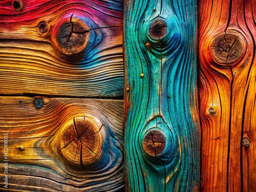 Weathered Wood Texture: Close-up Portrait of Rustic Wood Grain