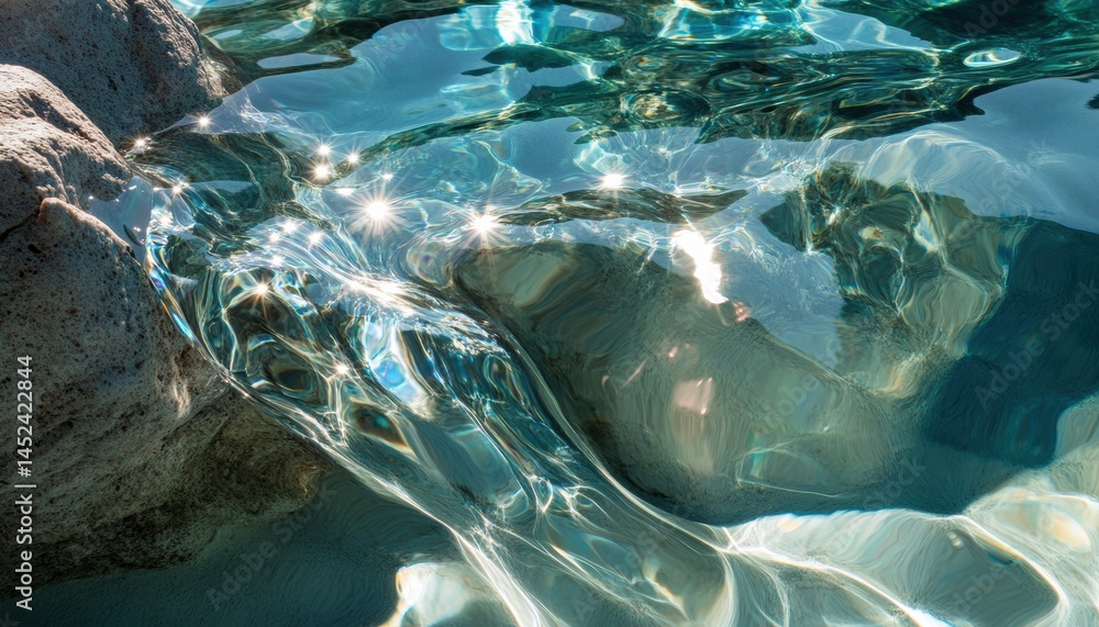Fototapeta premium Dynamic closeup of pool wave patterns underwater scene nature tranquil environment aesthetic concept