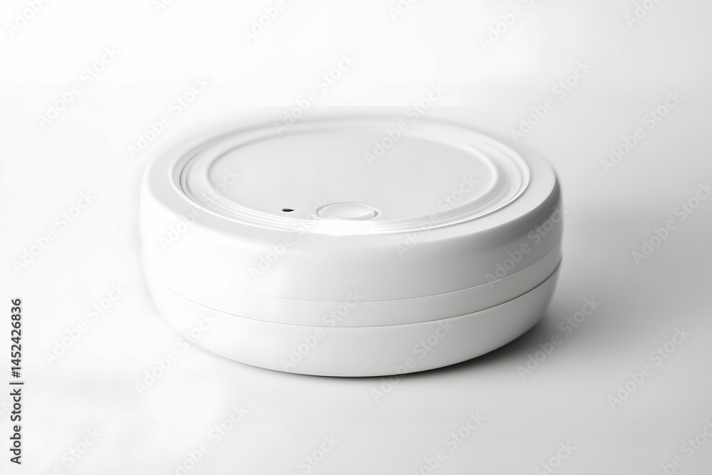 Round White Smoke Detector with Flashing LED Detail Round White Smoke Detector with Flashing LED Detail