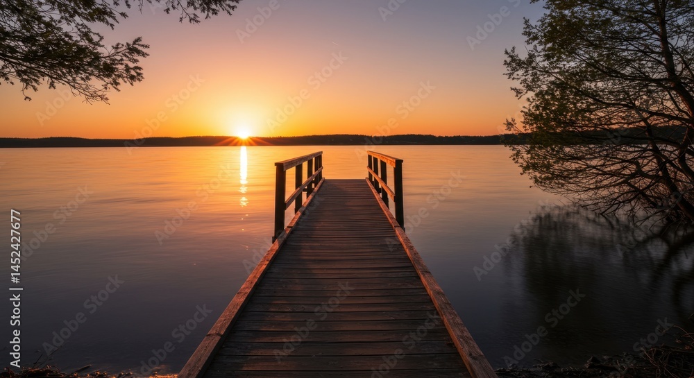Obraz premium sunset on the lake