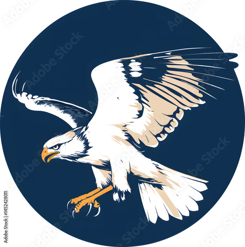 An isolated hawk on attack mode, vector, png, t-shirt design