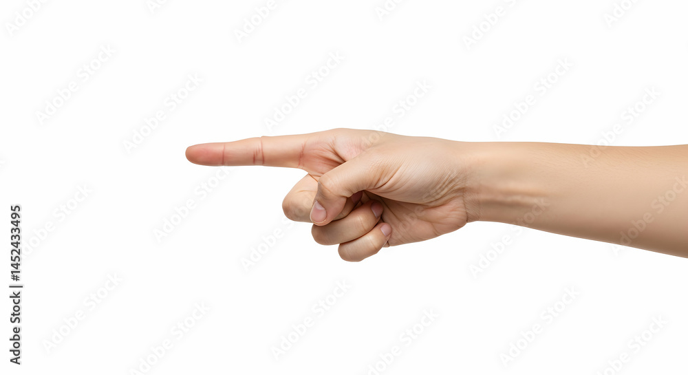 Human Hand Pointing Gesture Isolated on White Background Human Hand Pointing Gesture Isolated on White Background
