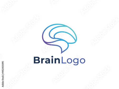 Minimal and Modern Brain logo design
