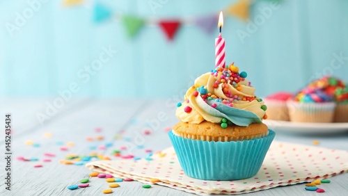 birthday cupcake with candle