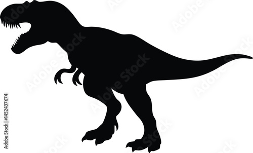 Dinosaur black silhouette vector, dinosaur icon