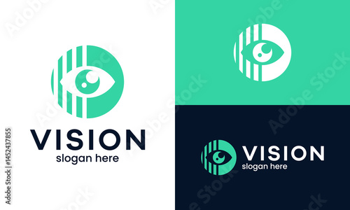 Eye data logo design. Vision eye abstract Vector design with code data graphic icon symbol