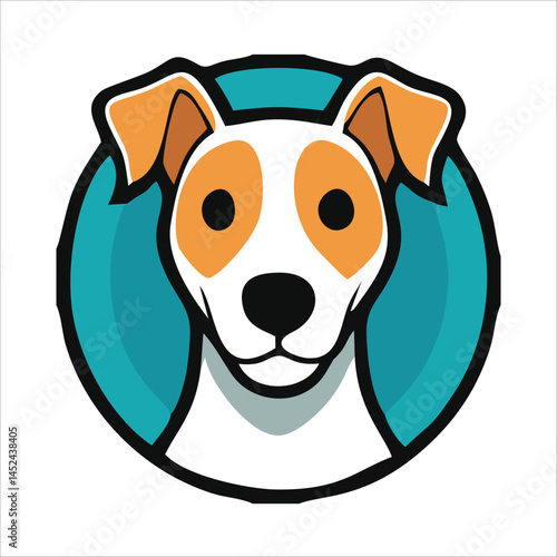 Cute dog face flat design cartoon element illustration