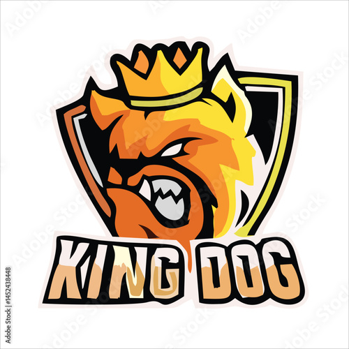 Cute dog face flat design cartoon element illustration