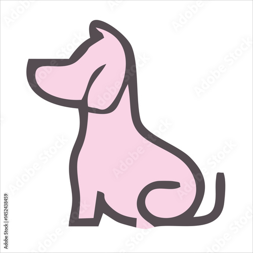 Cute dog face flat design cartoon element illustration