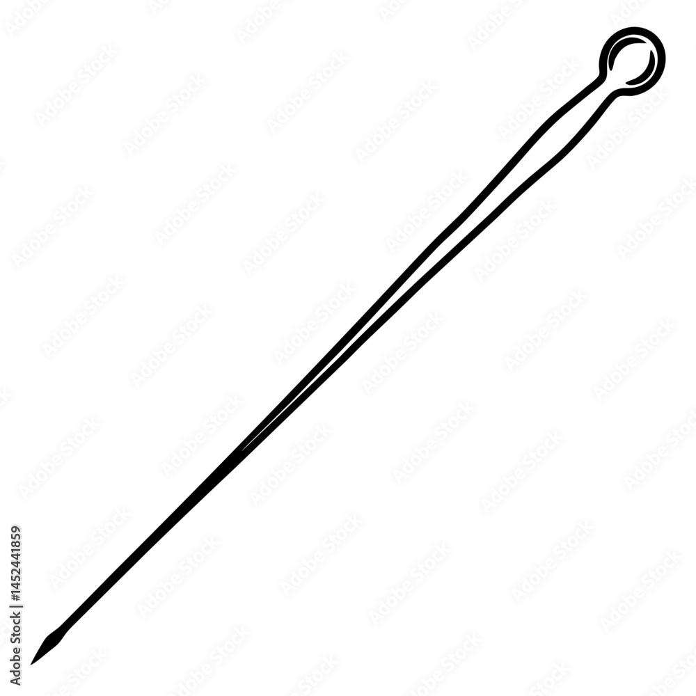 Naklejka premium Minimal Needle Vector on White