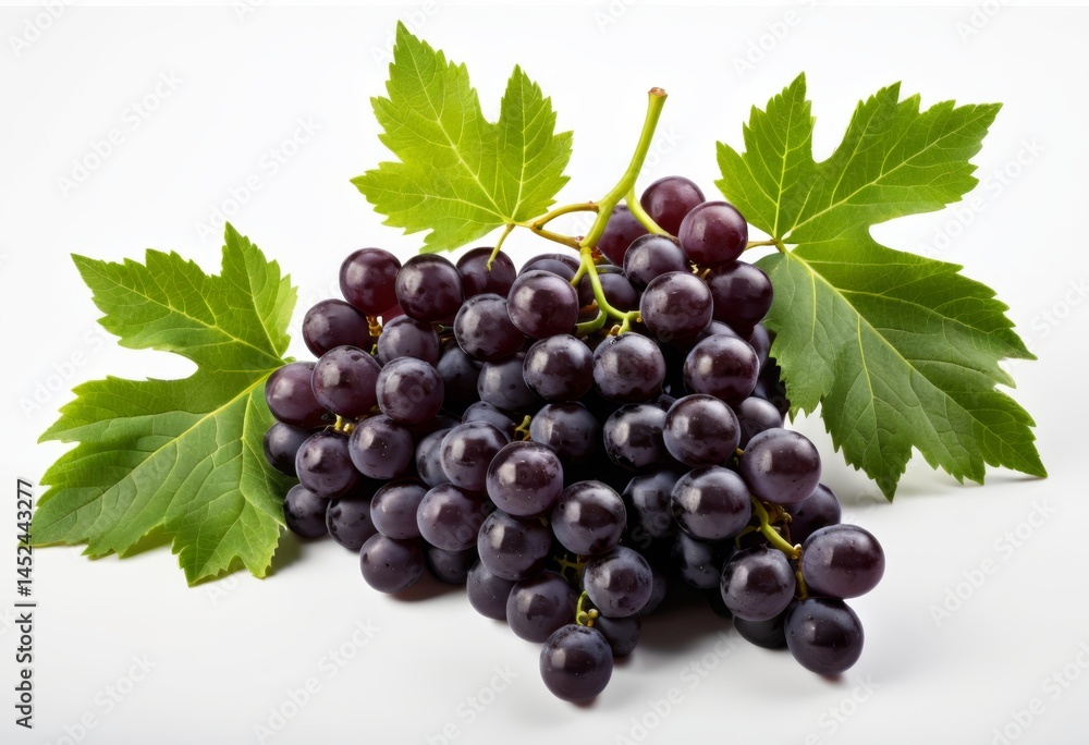 Fototapeta premium The bunch of grapes has white leaves on the surface