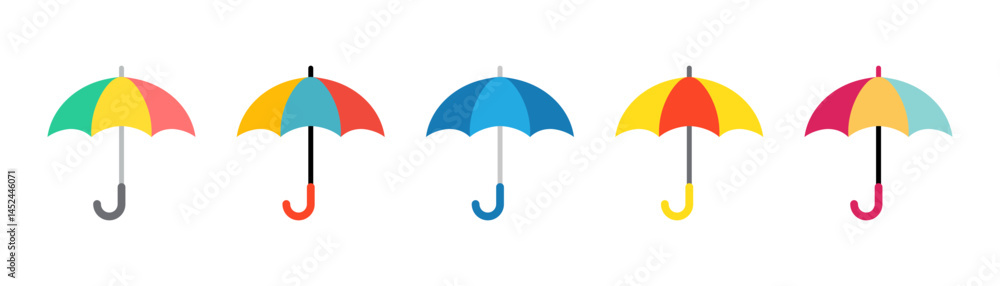 Set of umbrella icons. Umbrella simple icon set. Umbrella vector illustration Set of umbrella icons. Umbrella simple icon set. Umbrella vector illustration