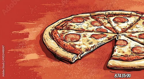 Wallpaper Mural Fresh Pepperoni Pizza in Display Case  Hot and Delicious Fast Food Close-Up Torontodigital.ca